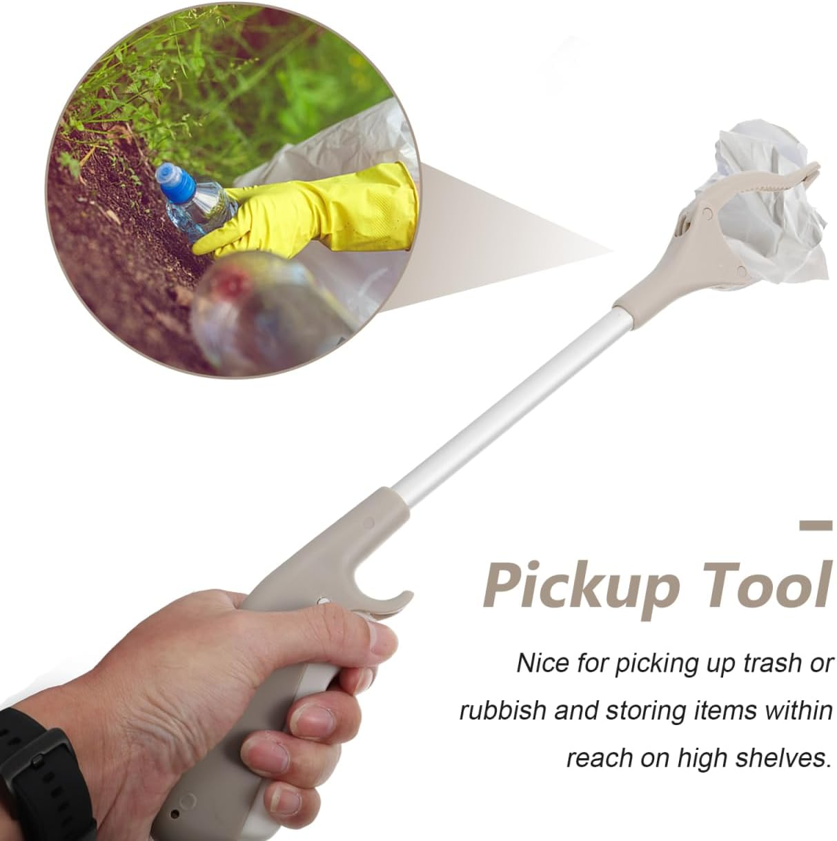 Healvian 2 Pcs Foldable Grabber Reacher 40Cm Aluminum Alloy Trash Pickers Grabber Reaching Stick Pick up Stick Garbage Grippers image number 4