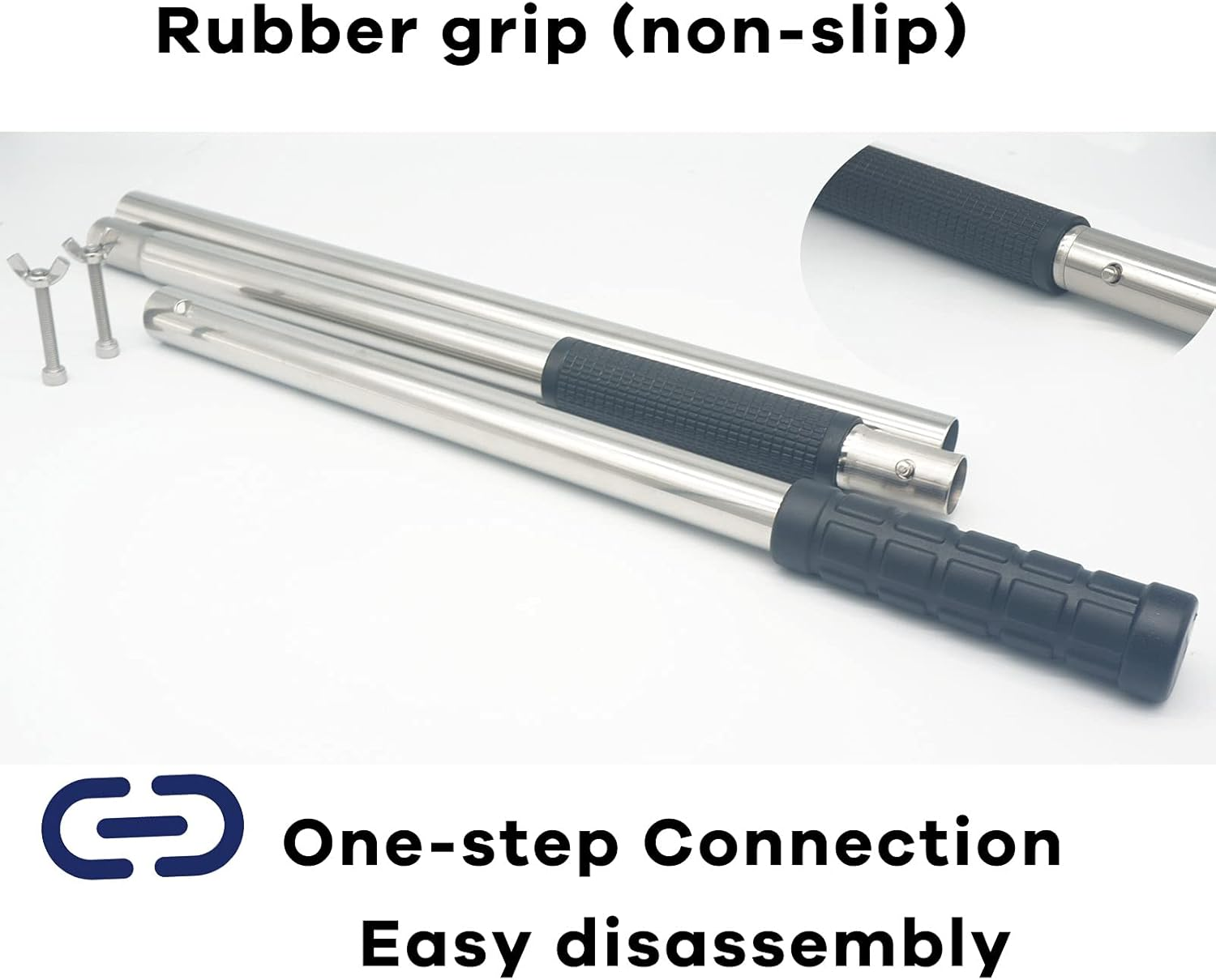 Sand Fleas Rake, Stainless Steel Sand Sifter, Detachable 47 Inches Long Handle, 15.7 Inches Width Basket, Sand Crab Catcher with Sharp Teeth,Collapsible Sand Fleas Catcher for Travelling. image number 1