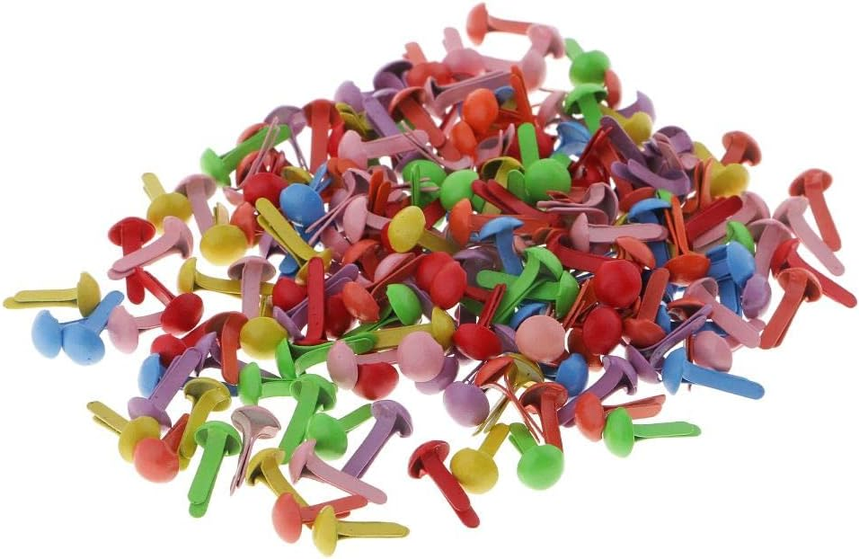 F Fityle 200 Pieces 4.5Mm round Head Split Pins Metal Brads Paper Fastener Decorative Brad for Scrapbooking DIY Craft Decoration - Bronze