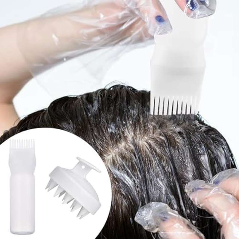 Hair Oil Applicator, 60 Ml Hair Oil Applicator, Hair Massage Brushes, Graduated Reusable Hair Dyeing at Home, Suitable for Hair Dyeing at Home, Hairdresser, Hairdressing Salon, White image number 3