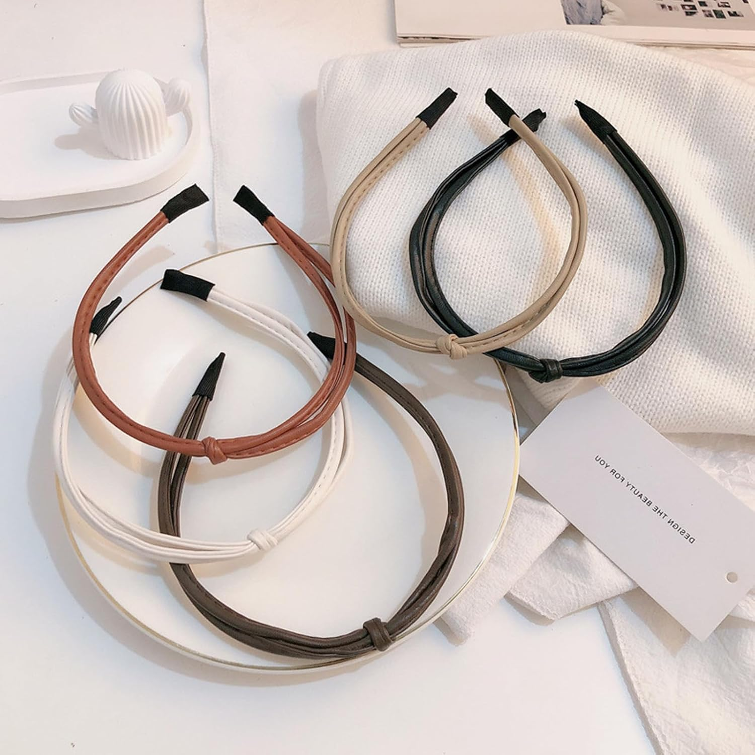 Whaleo Set of 5 Women'S Headband Women'S Costume Headband Hair Accessories Hair Band Thin Slim image number 6