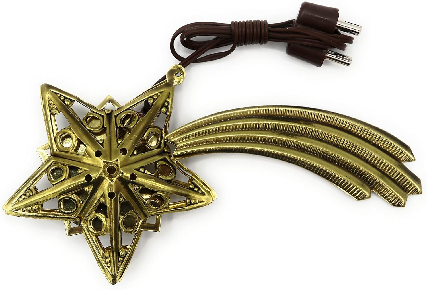 9542 Comet Star for Nativity Scene with Lighting Metal Warm White LED E 5.5-3.5 V (50 Mm, Dark Gold) image number 1