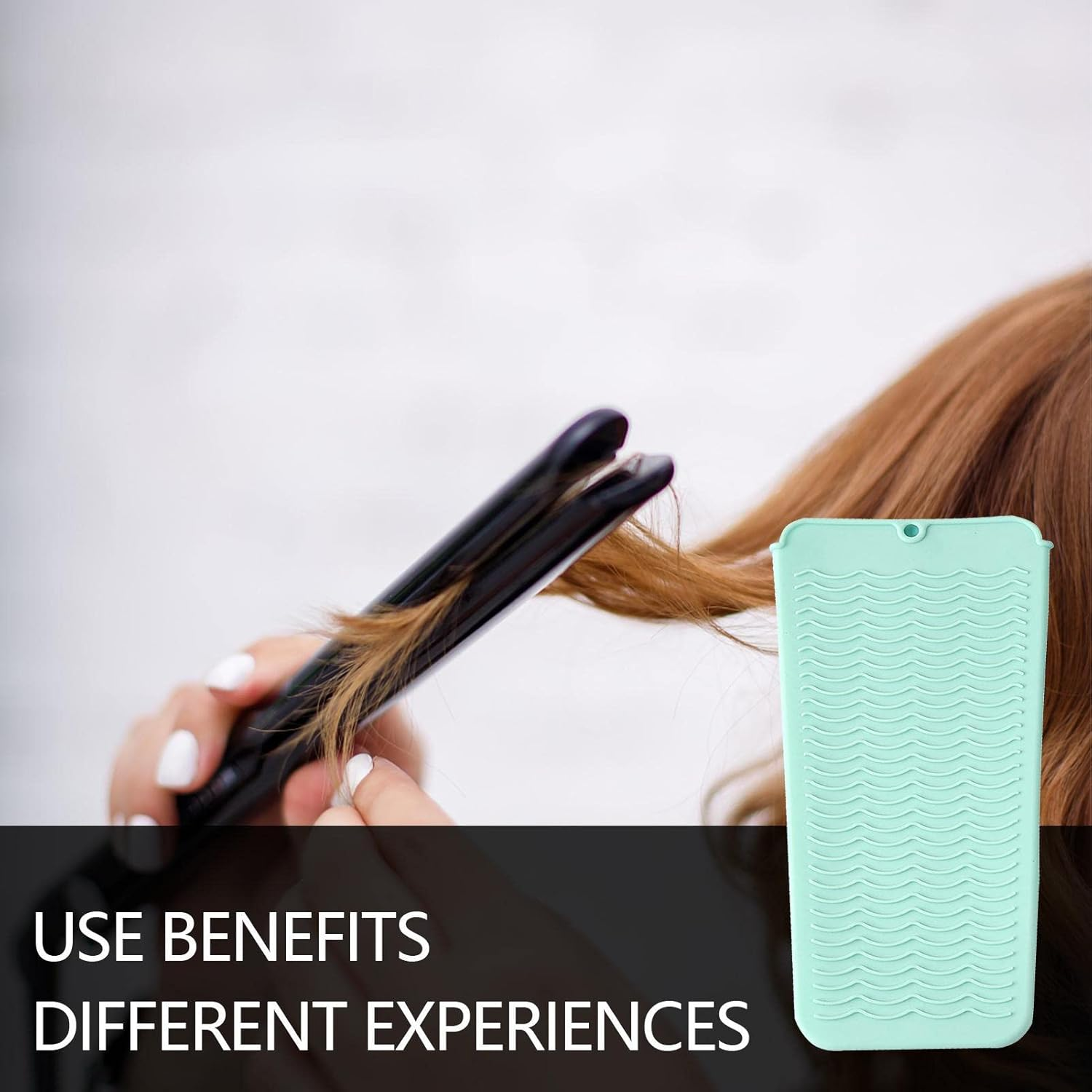 Silicone Hair Straightener Mat - Travel Hair Straightener Mat - Anti-Scald Protection Mat, Heat Resistant Portable Mat for Curling Irons, Flat Irons and Hair Styling Tools Wynott image number 5