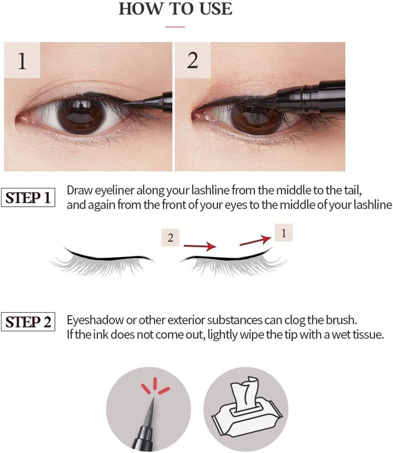 ETUDE Drawing Show Brush Eye Liner with 2 Colors 10 G, Black - Brown image number 5