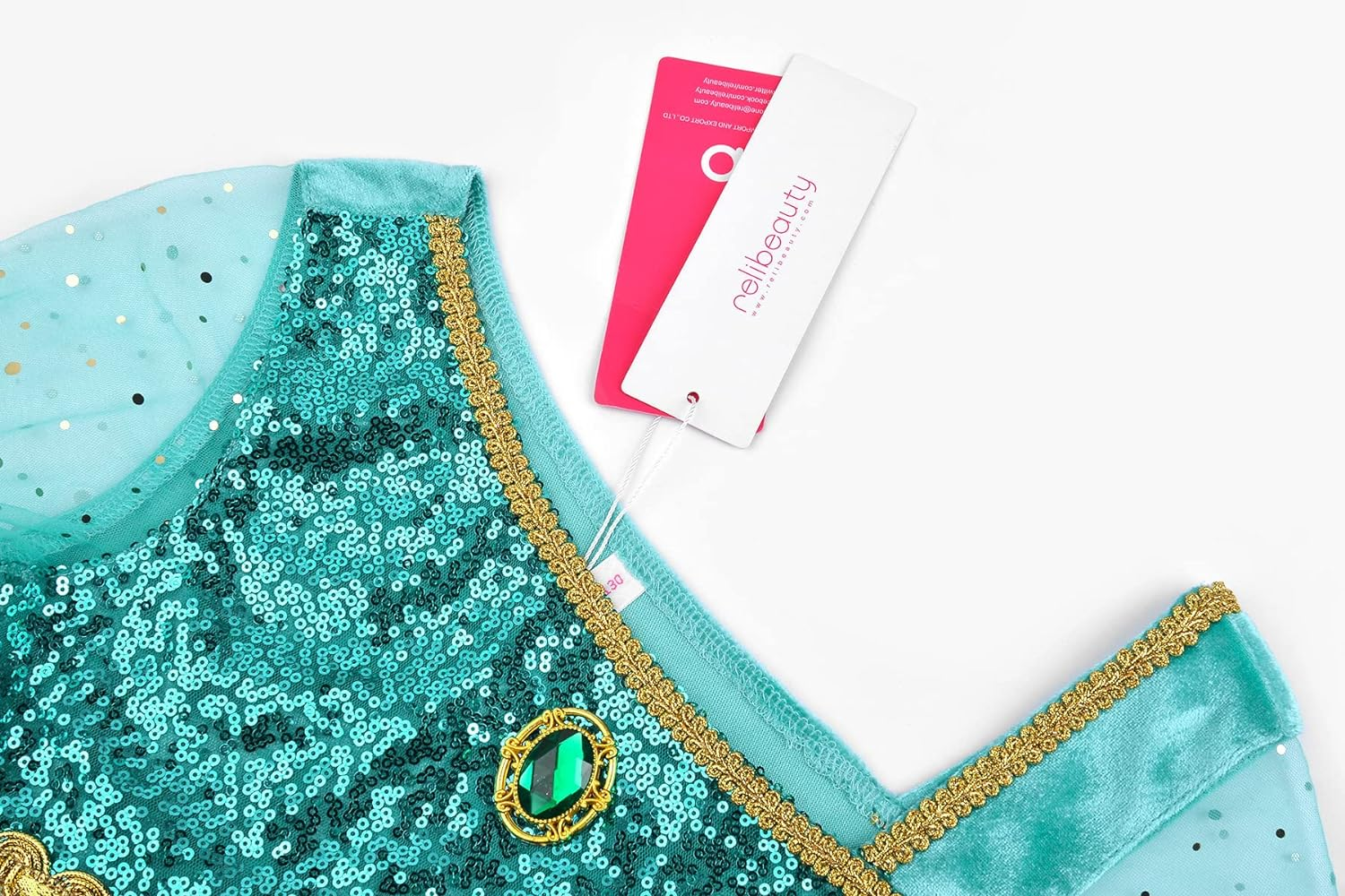 Relibeauty Princess Toddle Costumes for Girls Arabian Long Sleeves Dress up Holloween Party Birthday Whithcollar and Crown image number 1