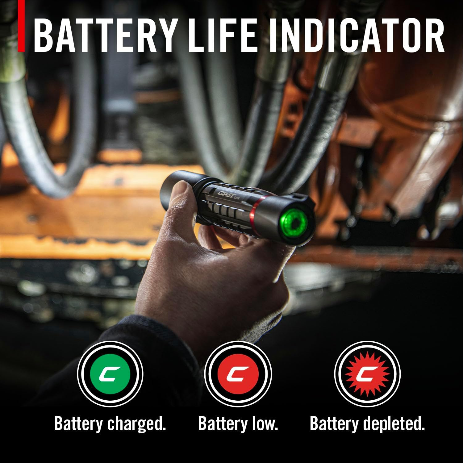 Coast XP11R LED Dual Power Rechargeable/Battery Torch, 1000 Lumens, 220M Beam Distance, 37H Runtime