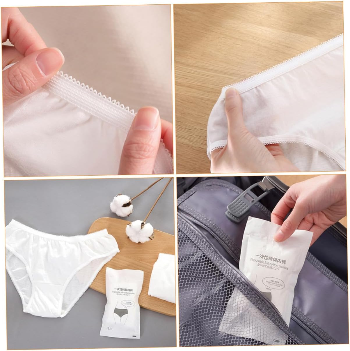 5Pcs Portable Travel Underwear for Women Cotton Disposable Underpants Breathable Underwear for Outdoor Trips and Everyday Use White image number 1