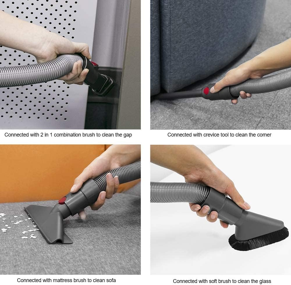 Flexible Extension Hose Attachment for Dyson V7/ V8/ V10/ V11/V15 Torque/Drive/Outsize/Absolute/Animal/Trigger/Motorhead/Trigger/Car+Boat Cordless Vacuum Cleaner Accessories Dyson Hose