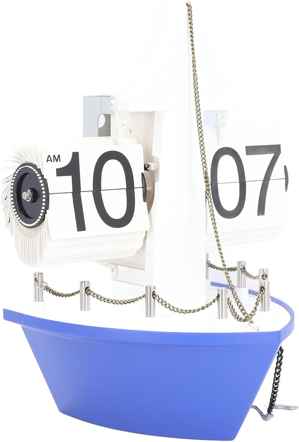 Classic Flip Desk Clock, Vintage Digital Flip down Clock with Timer Reminder, Battery Powered Mechanical Table Clock for Office or Home (Black)