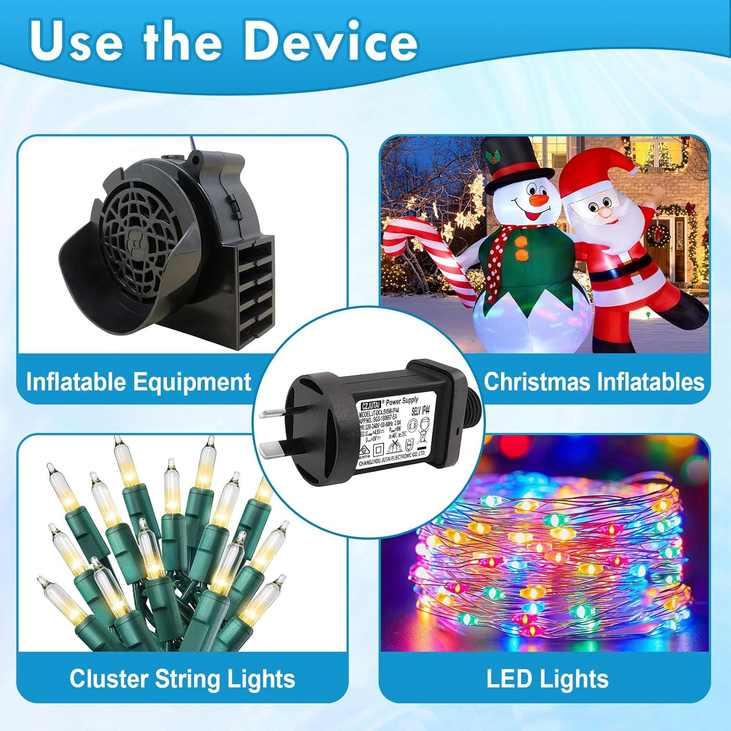 4.5V 9W Premieradapter Power Supply for CZJUTAI JT-DC4.5V9W-IP44 Christmas Lighting [A290] image number 1