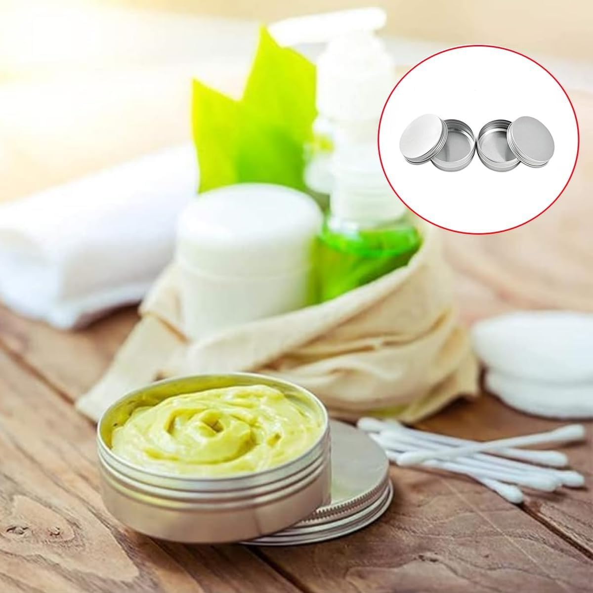 YKHNIS 12 PCS 30Ml Screw Top round Steel Tin Cans, Tin Storage Jar Containers with Screw Cap for Lip Balm, Cosmetic, Candles, Salve, Make Up, Eye Shadow, Powder, Tea