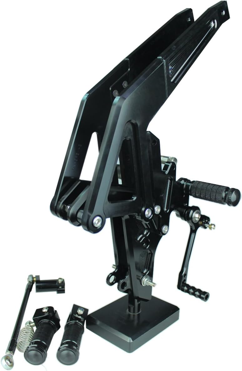 FXCNC CNC ER6N ER6F Billet Motorcycle Rearsets Foot Pegs Rear Set Footrests Fully Adjustable Foot Boards Compatible with Ninja 650R ER-6F ER-6N 2012-2014 image number 3