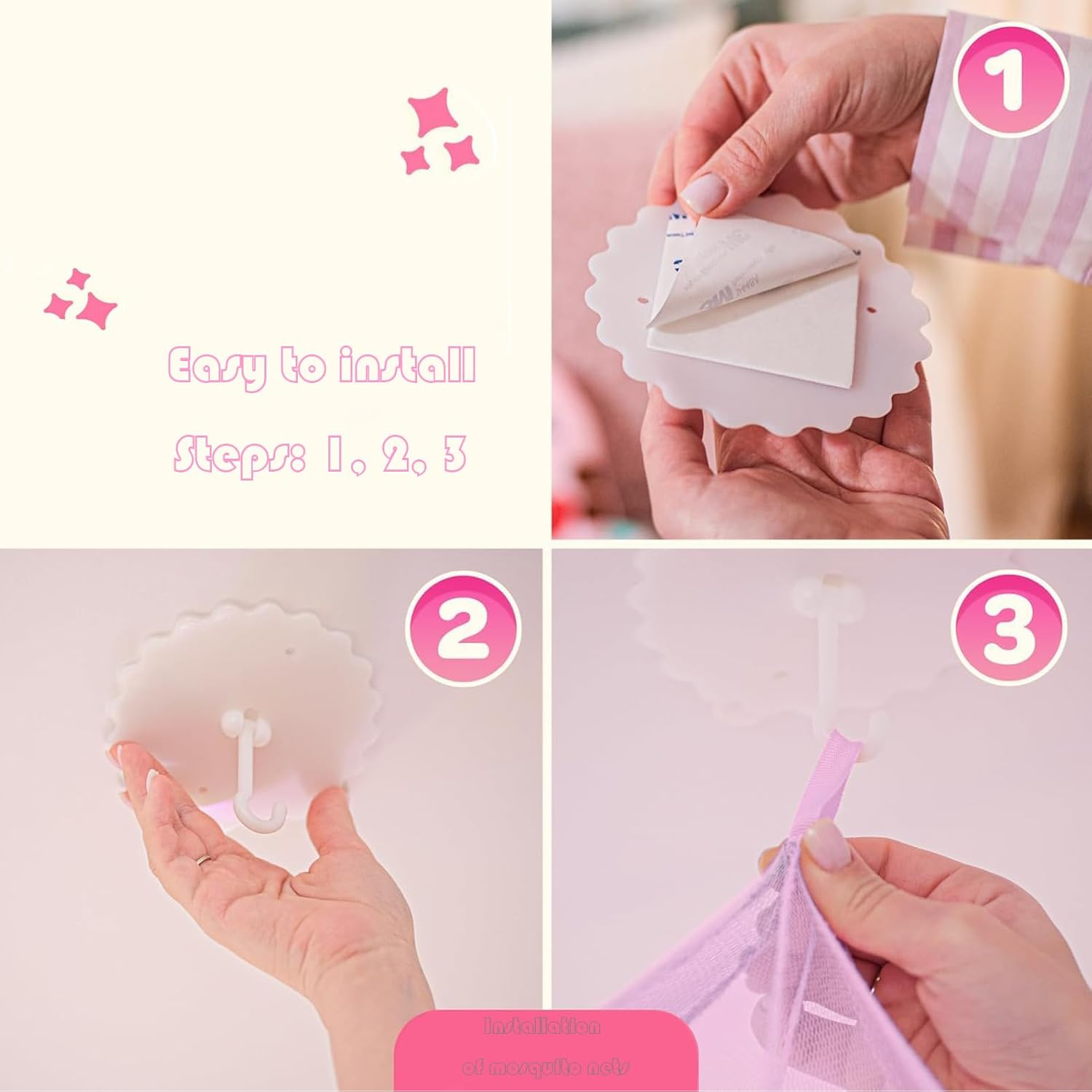 Purple Bed Canopy for Girls - Stars Shine Brightly, Bed Tent Suitable for Single or Twin Beds, Girls Room Decor, Princess Webroom Decoration image number 1