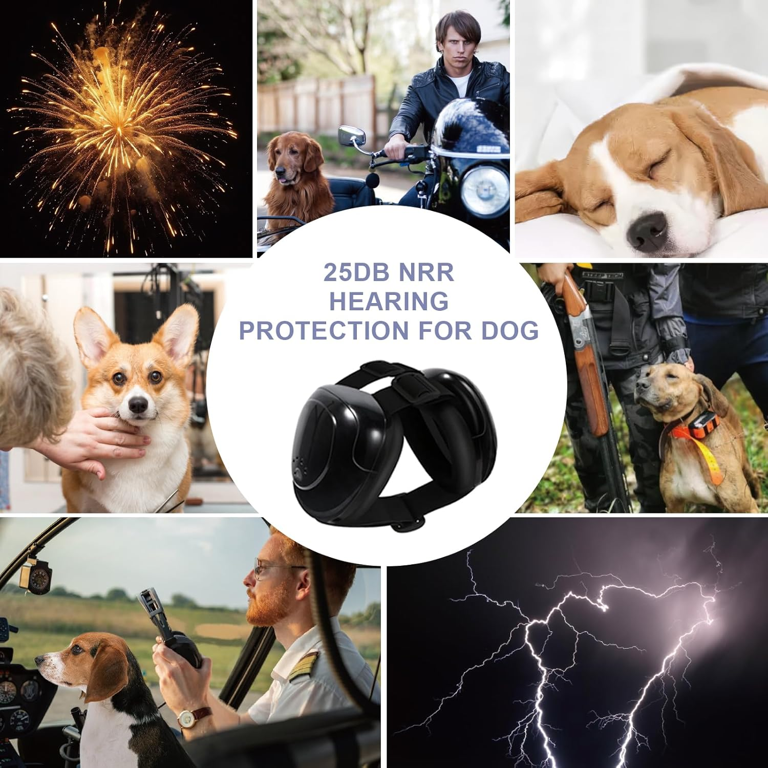 Dog Earmuffs, Dog Ear Muff for Hearing Protection Dog Noise Cancelling Headset, Dog Hearing Protection Earphones (Black, M) image number 4