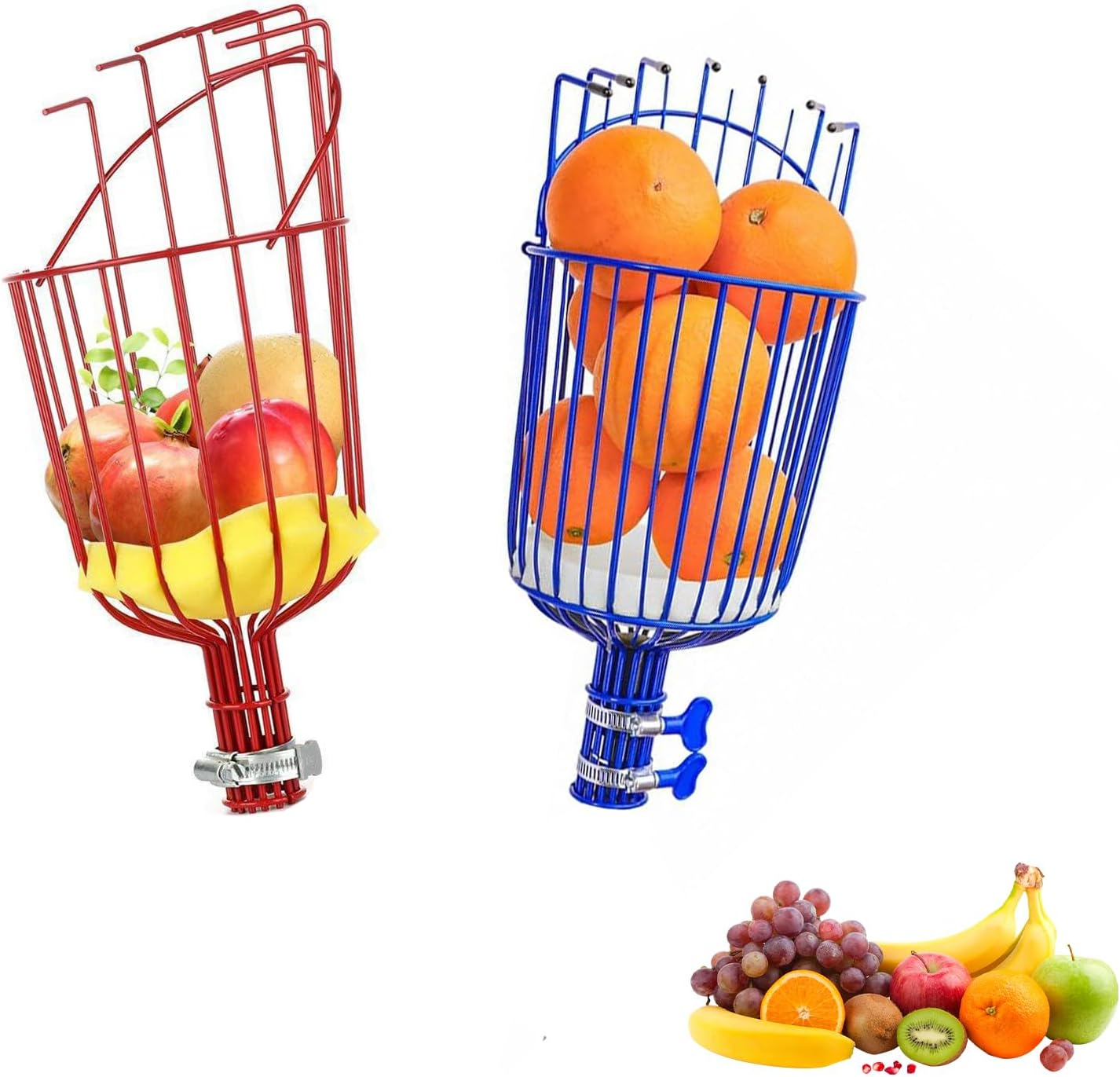 2Pack Fruit Picker Basket, Sturdy Adjustable Fruit Tree Picker with Grabber Reach Tool image number 4