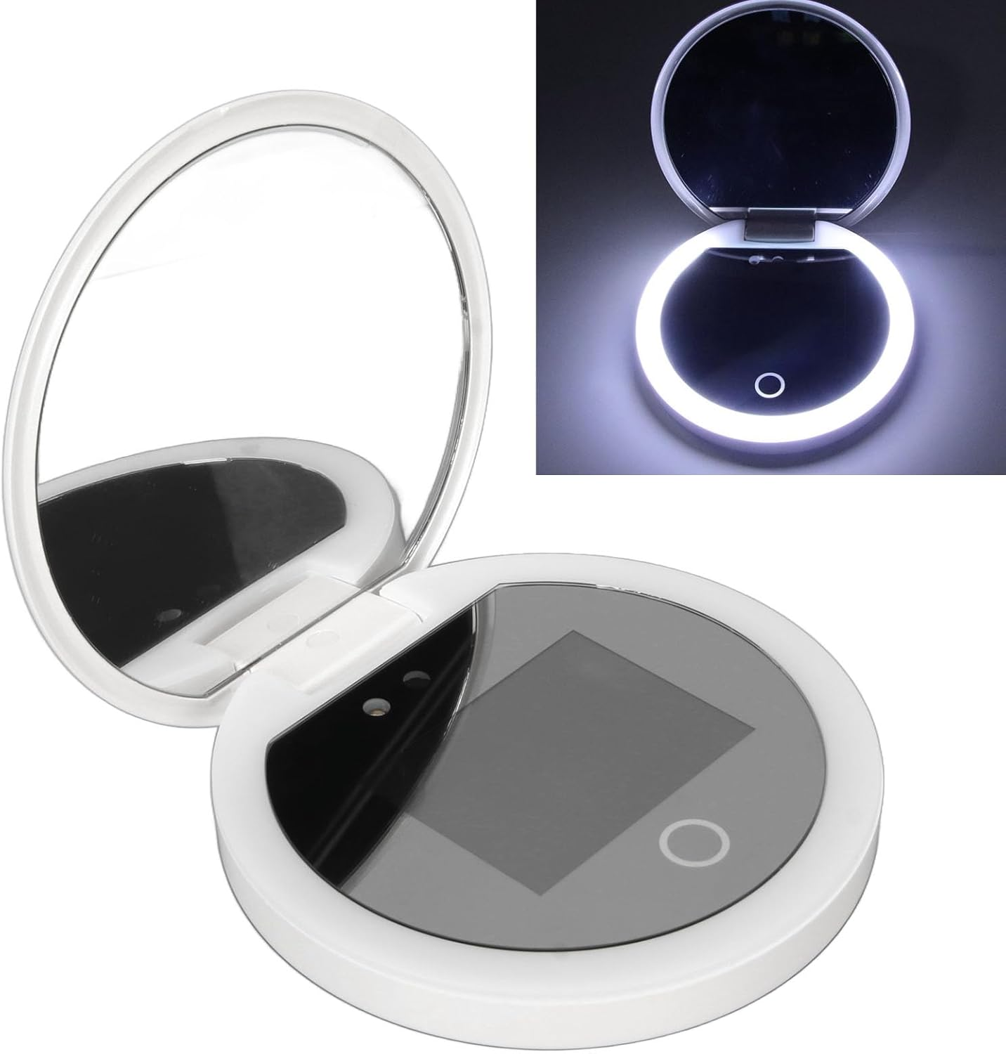 Denash Sunscreen Mirror UV Camera, 3.5In Pocket Size Controllable Brightness UV Mirror HD Screen with Light for Outside image number 2