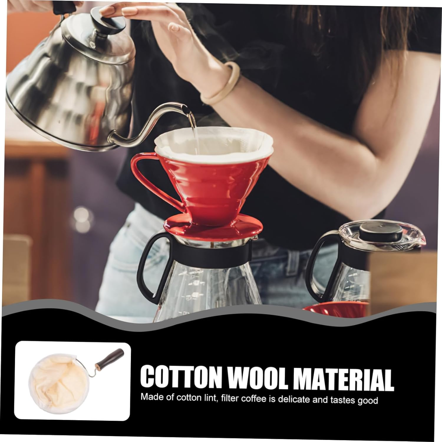 Iplusmile Coffee Filter Bag Reusable Strainer Bags Filter for Tea Strainer and Coffee Use in Kitchen image number 3