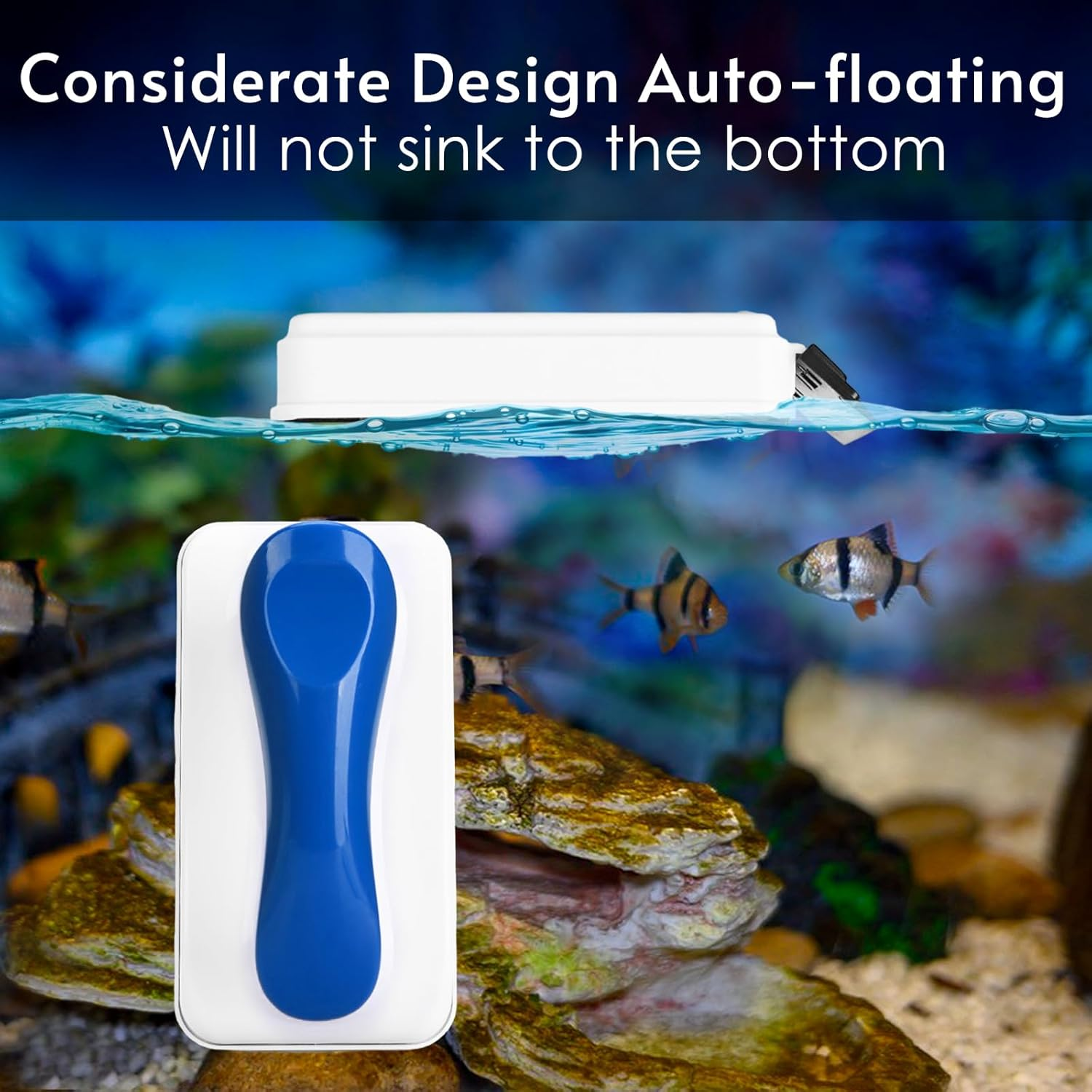 COVVY Magnetic Fish Tank Cleaner Brush,Floating Magnetic Aquarium Fish Tank Glass Algae Scrubber Cleaner Brush Tools for Aquatic Algae Cleaning (M) image number 1