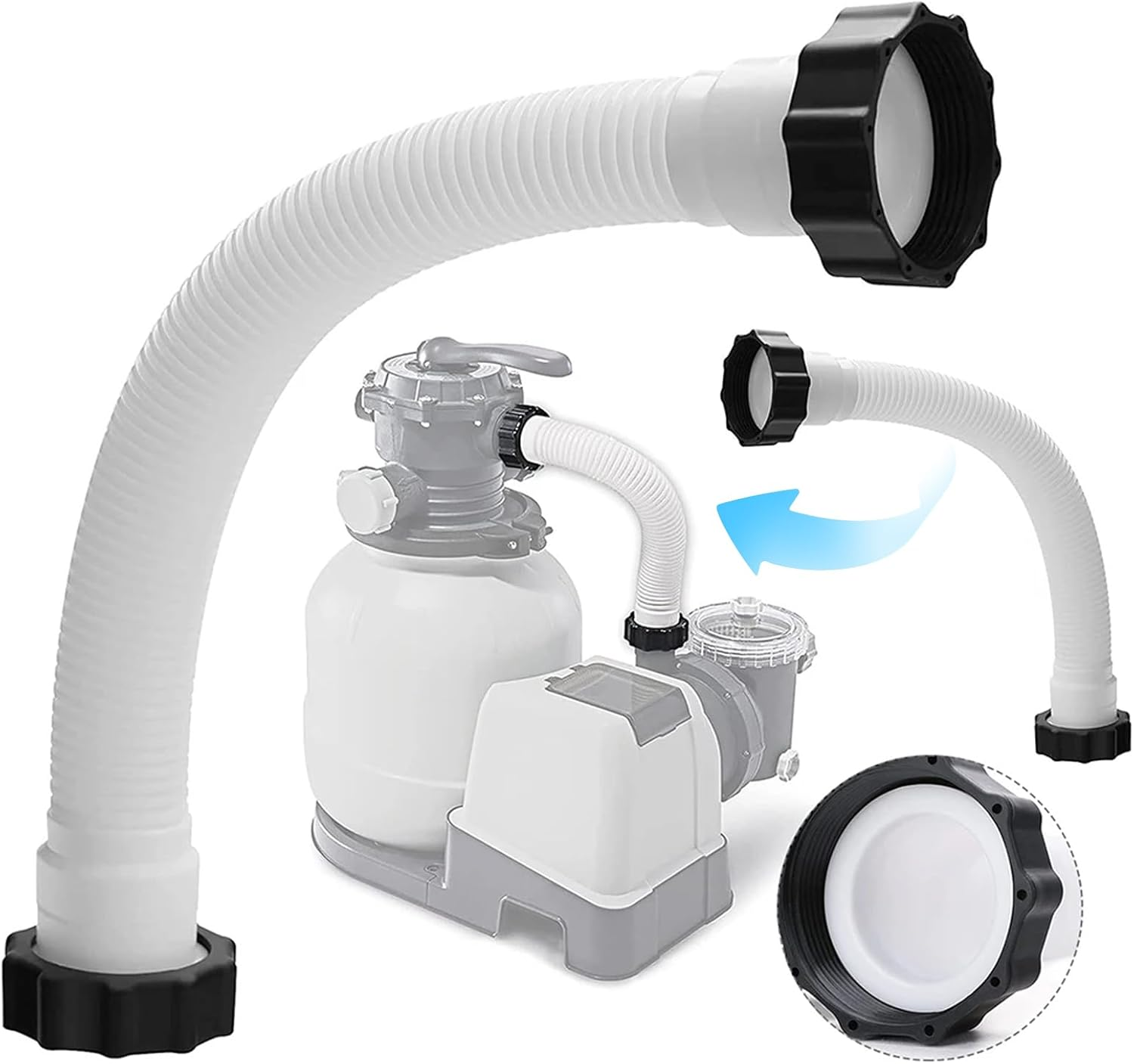 16" Pool Pump Replacement Hose,1.5" Diameter Pool Sand Filter Pump Hose Compatible with Intex Pool Sand Filter Pumps & Saltwater Systems,Pool Pump Replacement Hose for above Ground Pools image number 4