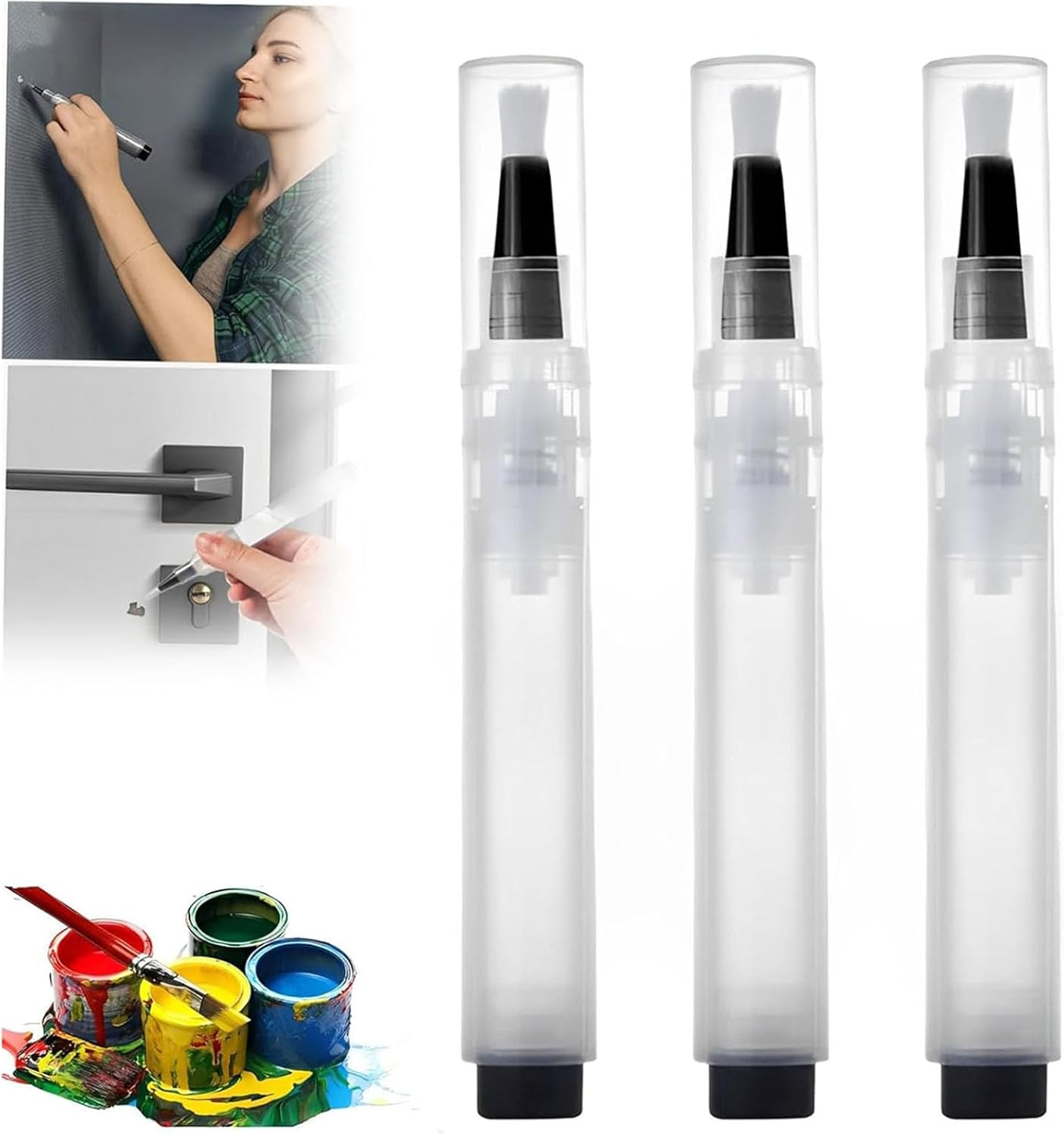 Applicabley Fillable Touch up Paint Pen Brush, Paint Touch up Pens Fillable with Brush, Refillable Touch up Paint Pen Brush, Wall Paint Touch up Pens Fillable, Touch up Paint Pens for Walls (10Pcs)