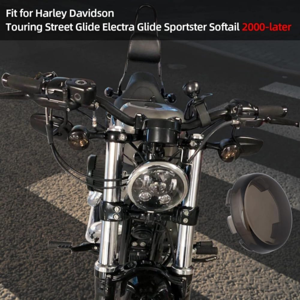 4Pcs 2Inch Smoke Bullet Turn Signal Light Lens Cover,Anti-Scratch Lenses Fit for Harley Touring Street Glide Road Glide Road King Electra Glide Softail Dyna Sportster Iron883 1200 image number 6