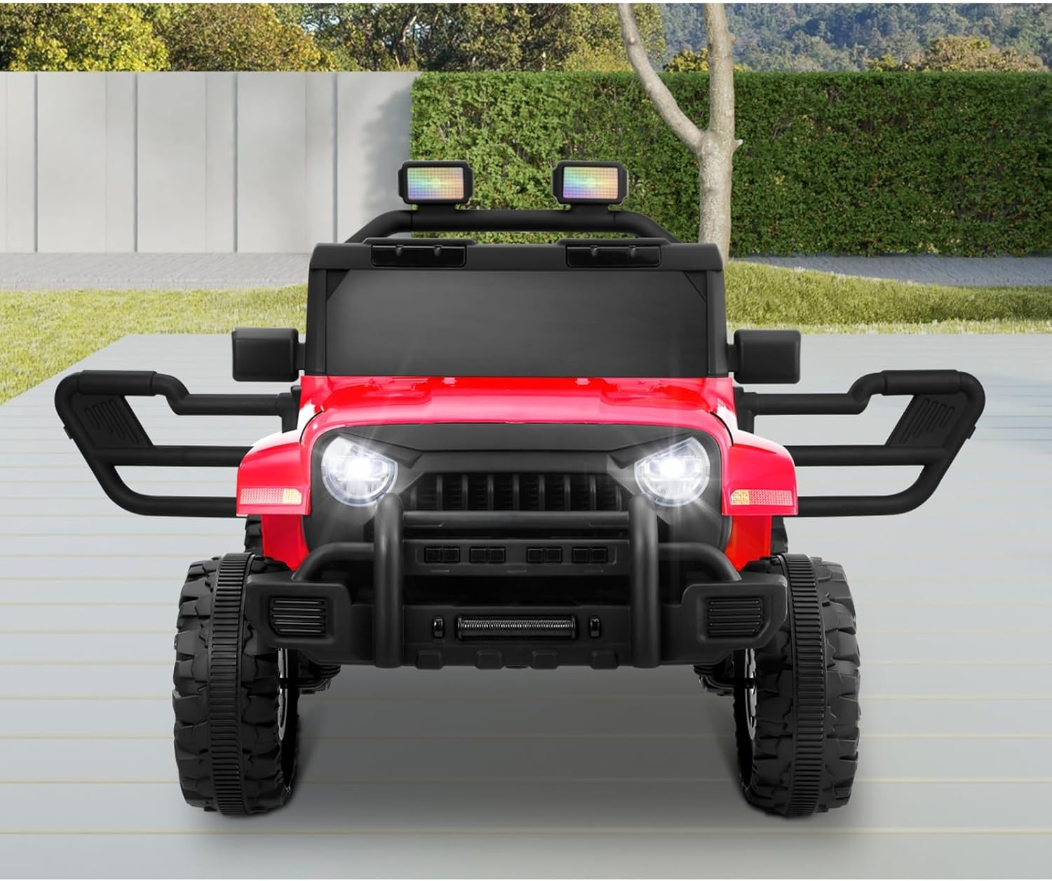 Mazam Kids Ride on Car Jeep Toy Car with 12V Battery and Remote Control Built-In Music 30Kg Capacity Electric Cars Suitable for 3 Years Old and above Red image number 1