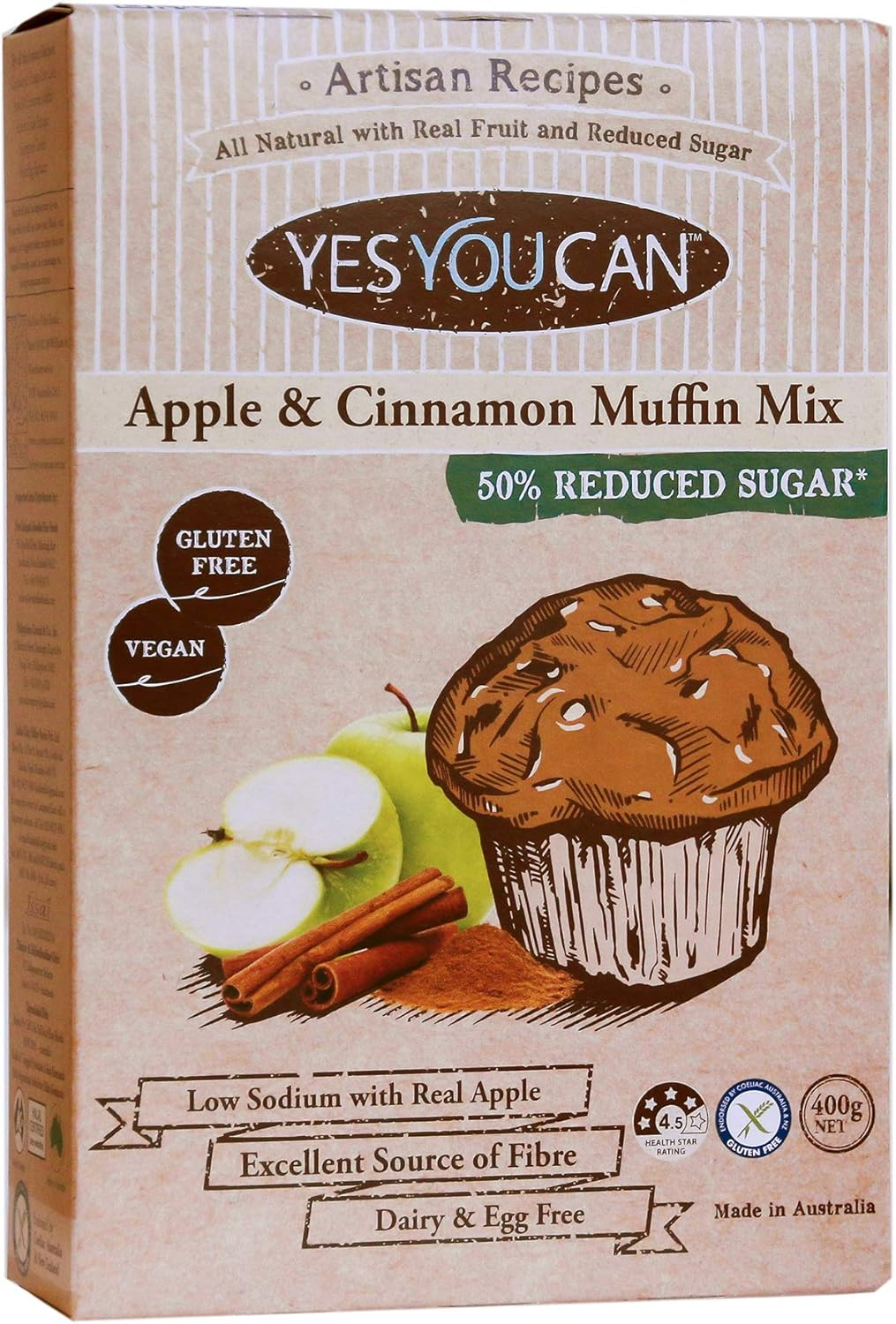 Yes You Can Apple and Cinnamon Muffin Mix 400 G image number 4