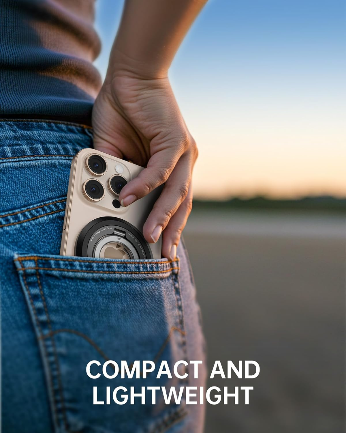 SYNCWIRE Phone Ring Holder Grip for Magsafe, 360&deg; Rotation Magnetic Cell Phone Grip Stand Two-Sided Magnetic Compatible with Iphone 17 16 15 14 13 12 Pro Max Fits Magsafe Accessories