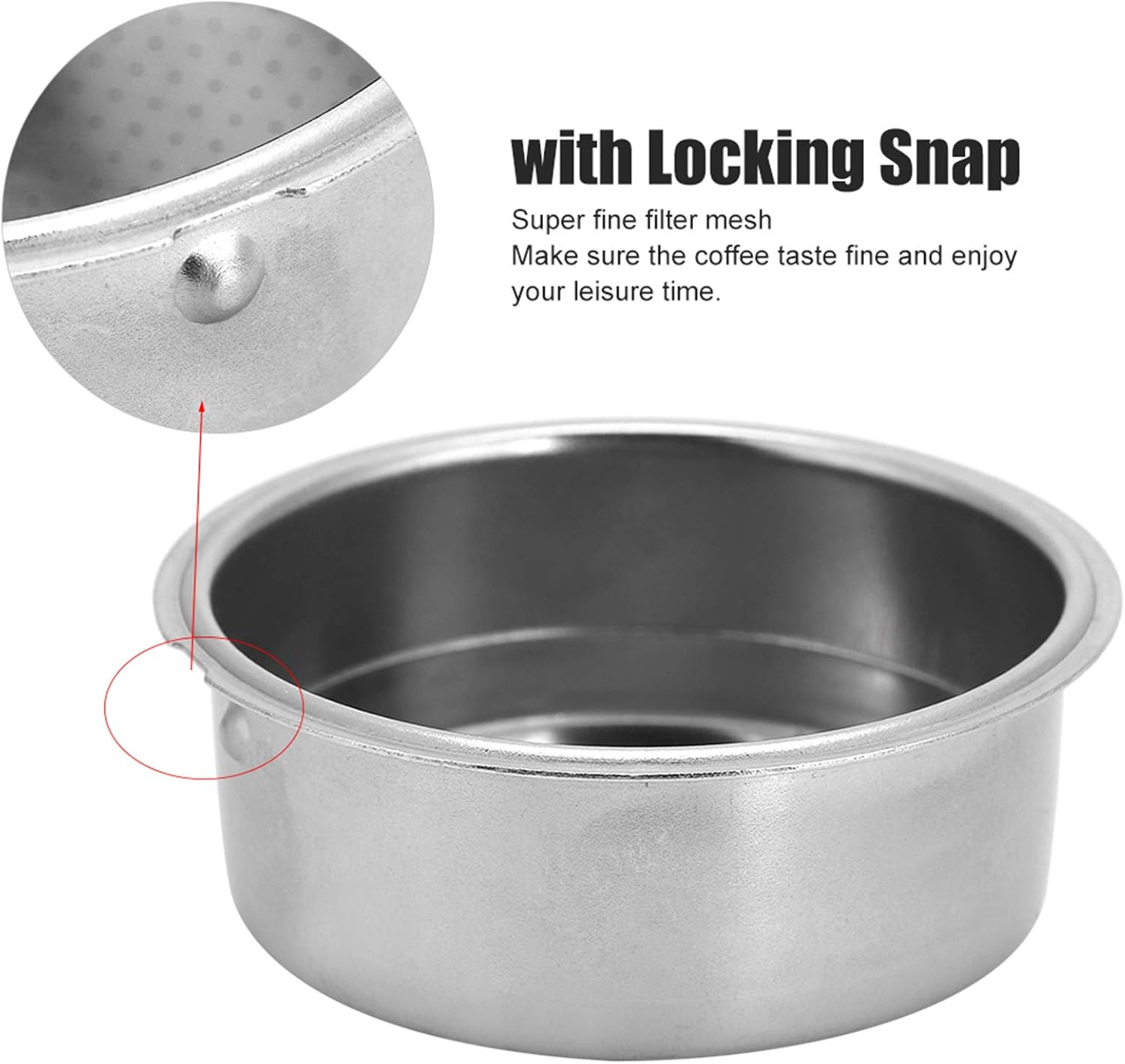 MUNEFE Stainless Steel Filter Basket, Coffee Filter Basket, Espressos Filter Basket for Home Use, Tea Shop, Coffee Shop, Etc image number 5