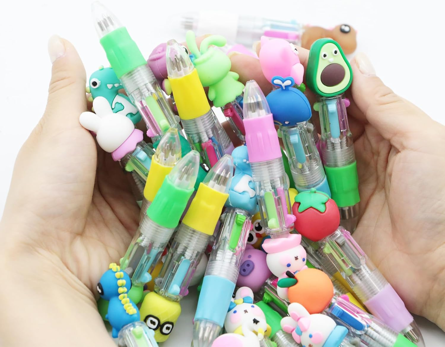 30Pcs Multicolor Pen in One Complimentary Erasers - 4-In-1 Cute Pens for Kids - Ballpoint Pens for Birthdays and Children'S Parties - Fun Gifts Assorted Lnk Kawaii Pens Students Prizes (Random Style) image number 5