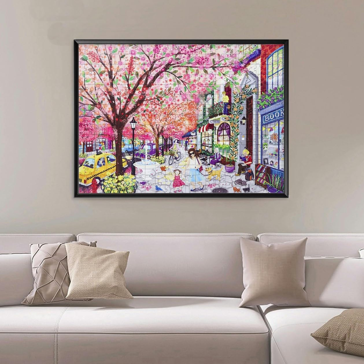 Spring Puzzles for Adults 500 Pieces Spring Avenue Puzzles for Decoration Colourful 500 Piece Jigsaw Puzzles for Adults, Teens and Families, 26.8 X 19.3 Inch image number 2