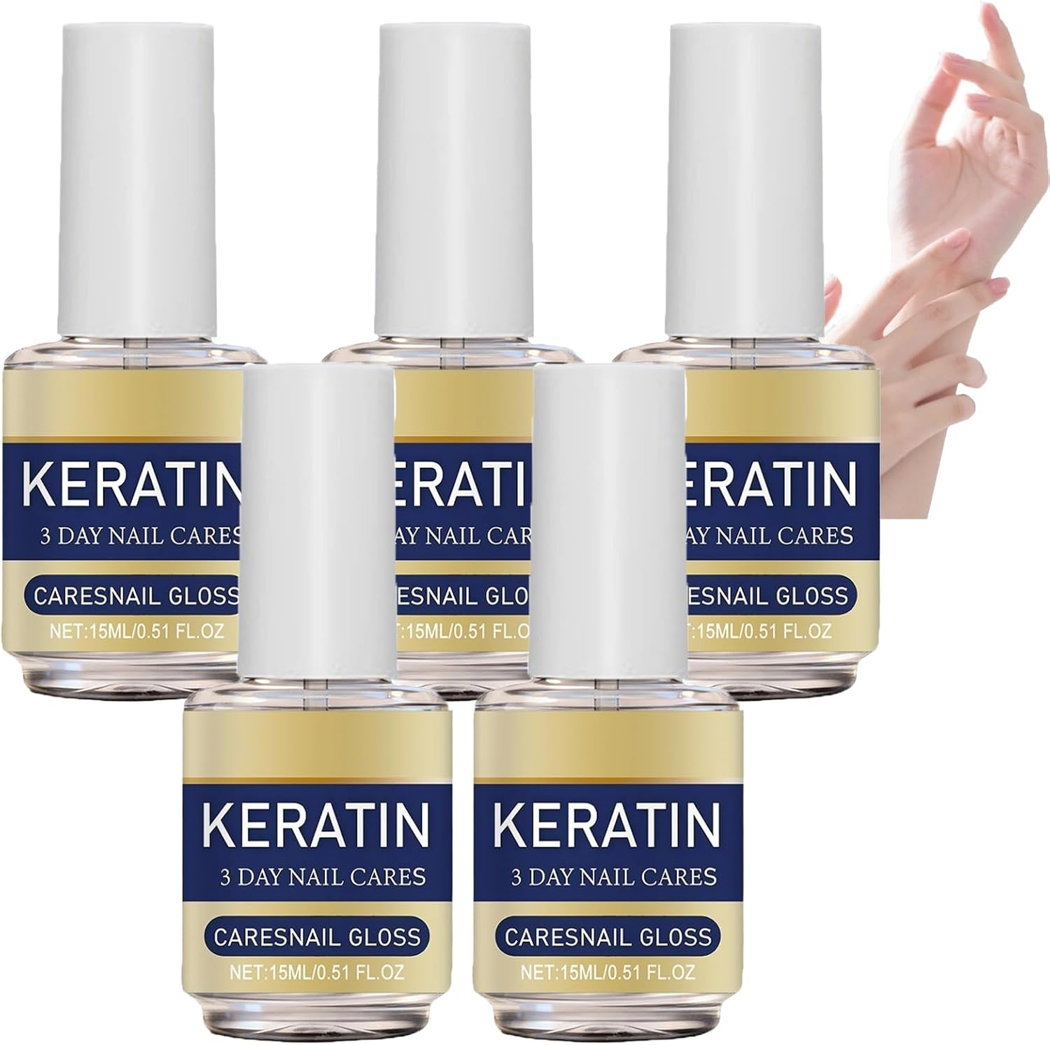 Keratin 3 Day Nail Care Oil,Daily Keratin Caring Cuticle Serum, Active Gloss Nails Polish,Thickness Hard Growth Oil,Moisturizes Strengthening Damaged Weak Dry Cracked Brittle (4Pcs)