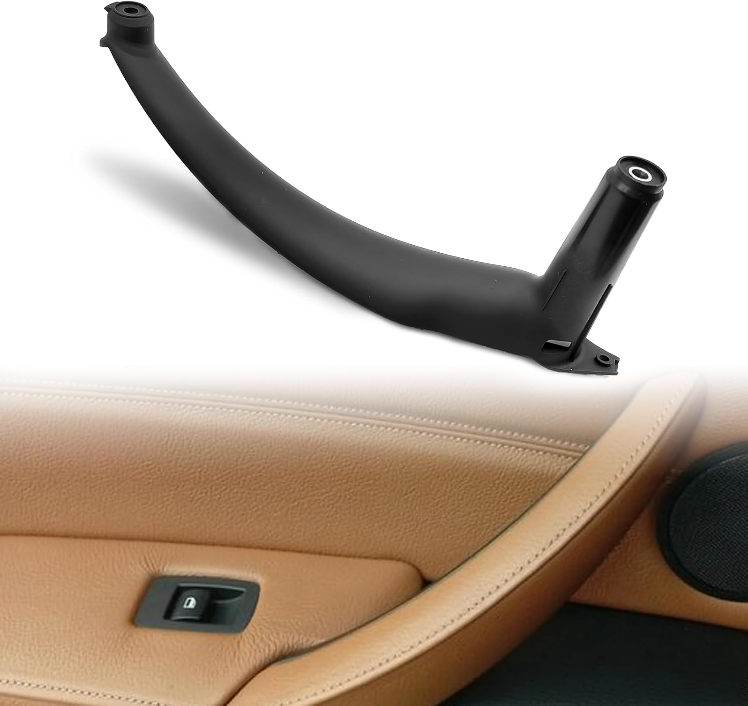 RBOKO Left Inner Door Panel Handle Pull Trim Cover Compatible with BMW E70 X5 2008-2013 and BMW E71/E72 X6 2008-2014, Part Number:51416969401 (Black)