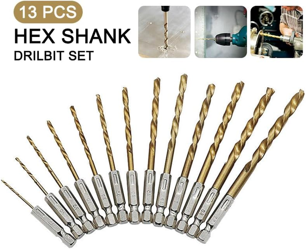 LEDON 13 PCS Quick Change Hex Shank Drill Bits Set HSS Steel Wood Timber Drilling image number 3