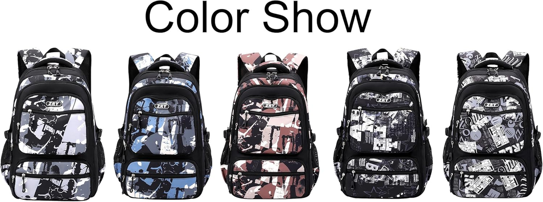 Sellerfun Men Teens Middle School Graffiti Backpack High School Laptop Daypack College Bag image number 5