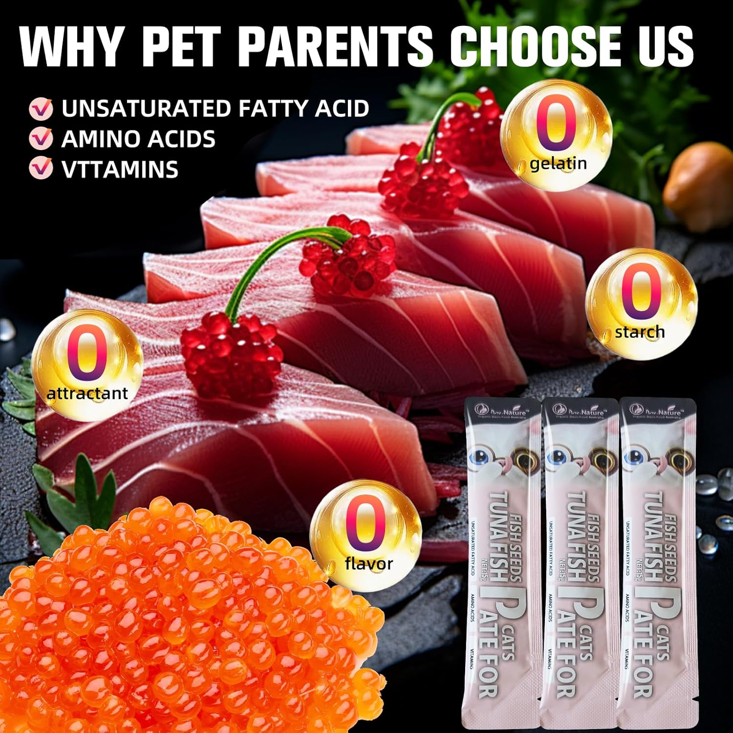 30-Pack Premium Tuna & Fish Roe Cat Treats - Irresistible Delights for Your Feline Friend image number 3