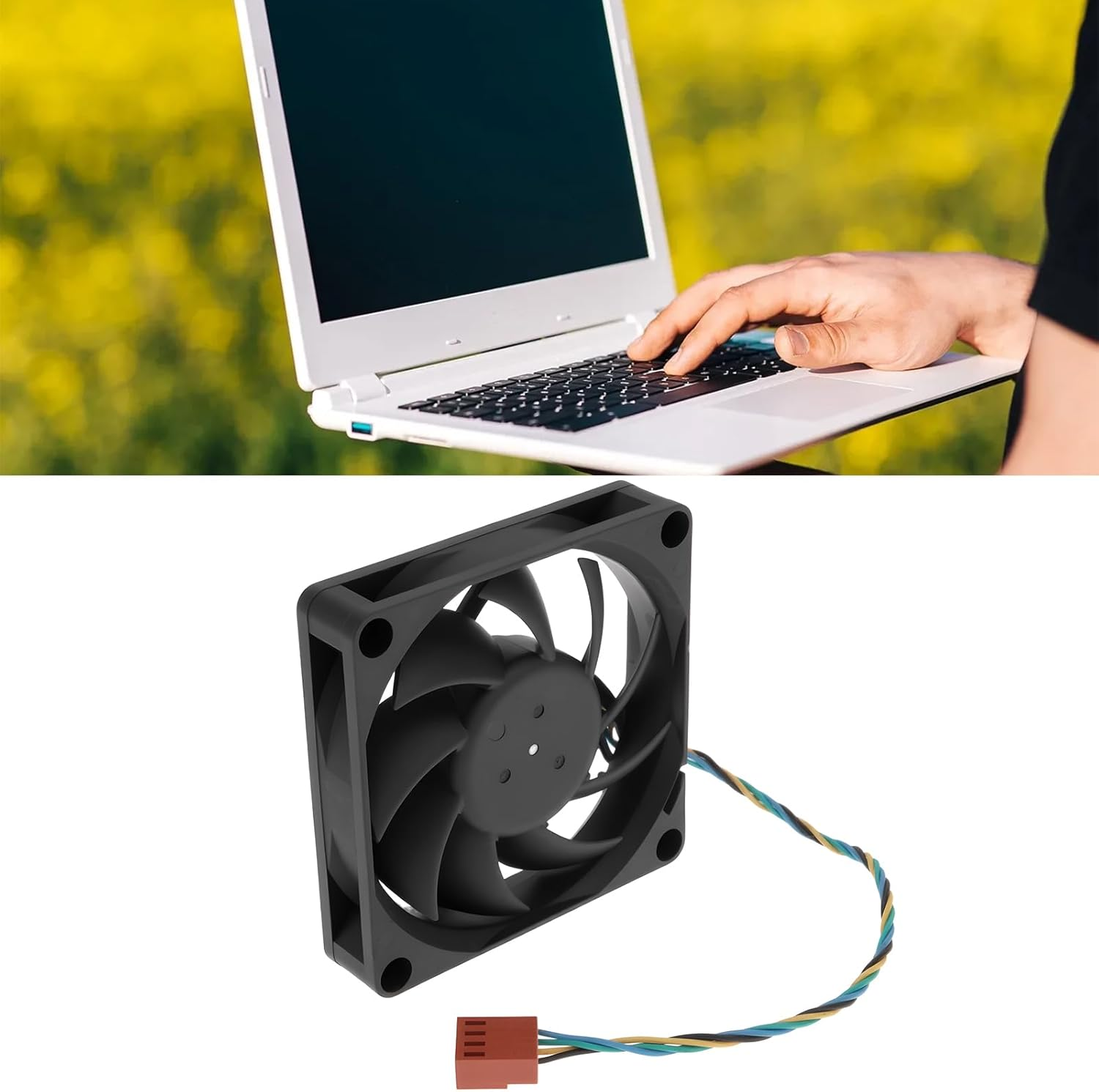 Be in Your Mind CPU Cooling Fan 4Pin Brushless DC Fan AFB0712VHB 0.55A 12V for Laptop 70X70X15Mm image number 3