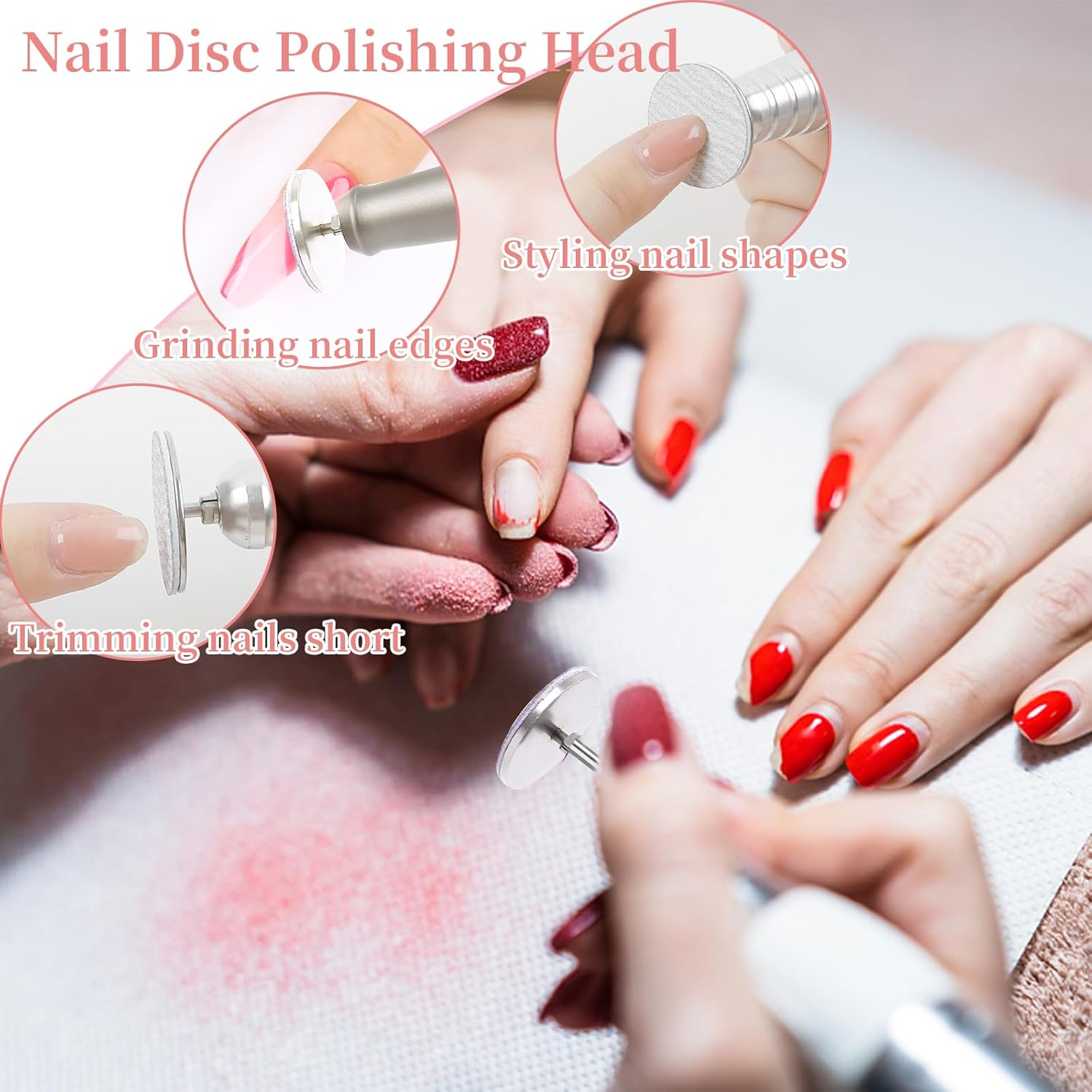 72Pcs Sanding Paper Discs and 25Mm Metal Nail Drill Bit Replacement Sandpaper Disk, Foot File for Dead Skin Foot Callus Remover for Manicure Pedicure Supplies Tools(80#150#240# Grits) image number 3