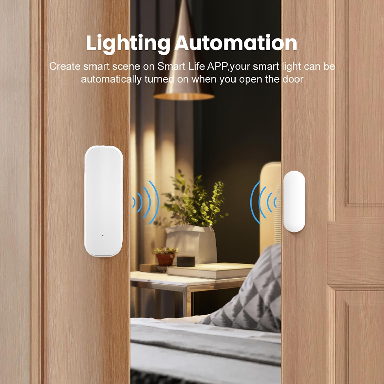 Wifi Door Sensor Window Detector: Smart Window Contact Sensor, Wireless Magnetic Door Open Detector with Free Notification Alerts, Compatible with Alexa Google Assistant (4-Pack) - White image number 6