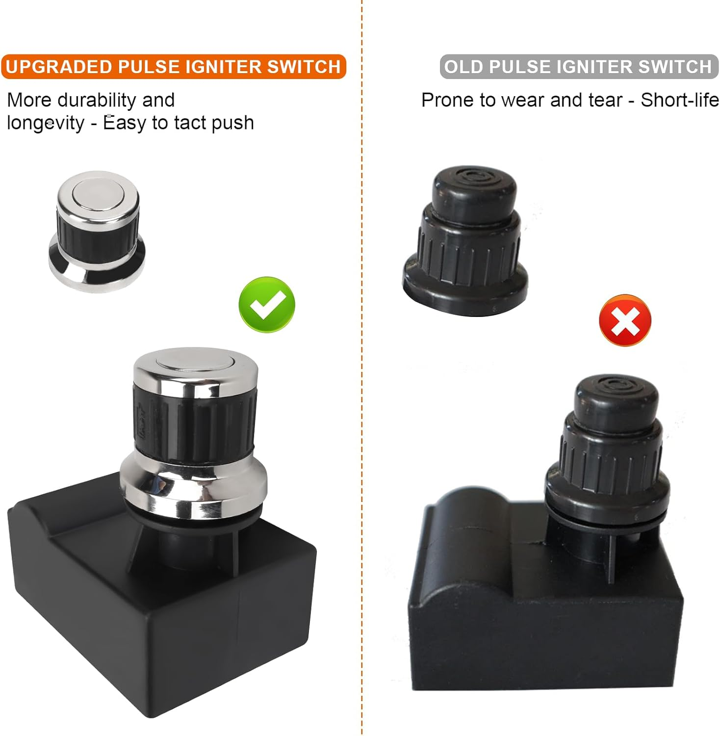 BBQ Future 4 Outlets Spark Generator Grill Igniter with Wire Replacement Kit for Nexgrill Home Depot 720-0830H 720-0830D 720-0958A and Most Nexgrill Grill, Tact Push Button Pulse Electrode Ignition image number 6