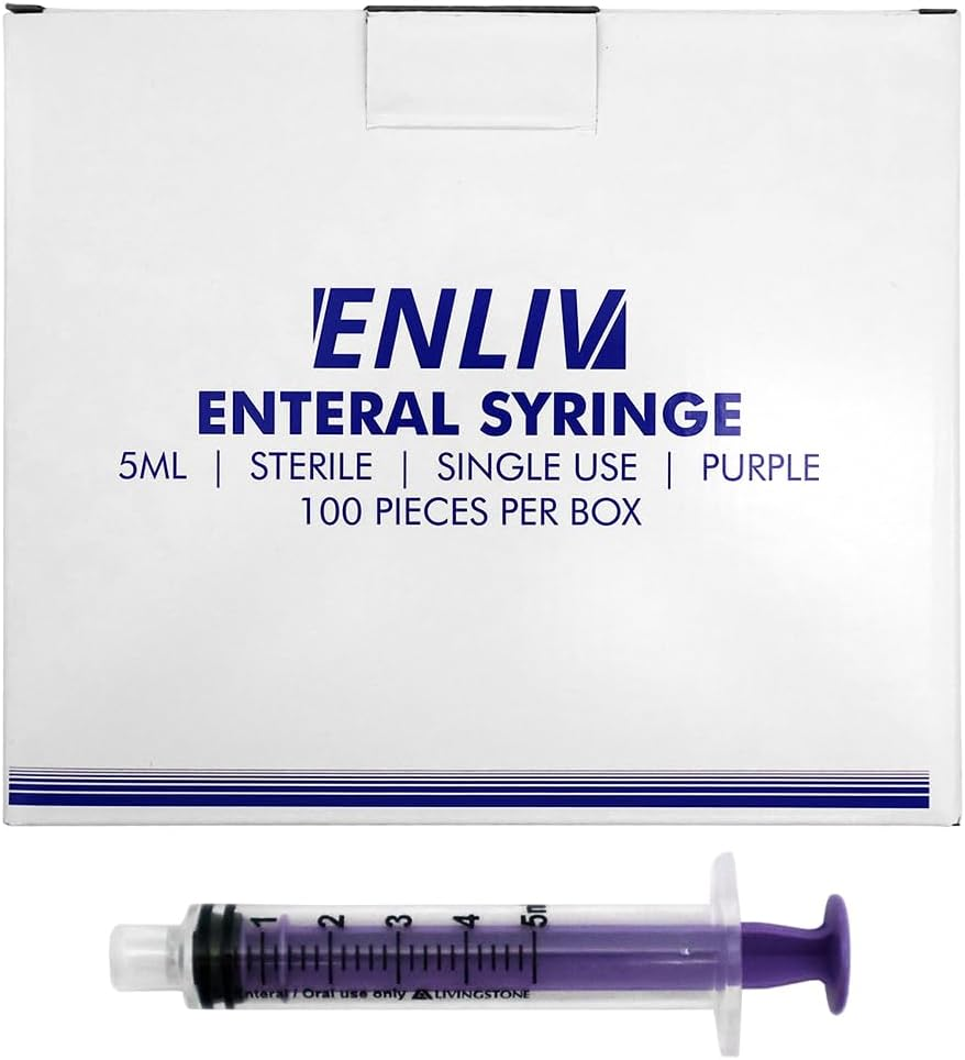 Enfit Enteral Syringe 5Ml Sterile Purple 100 Pieces/Box