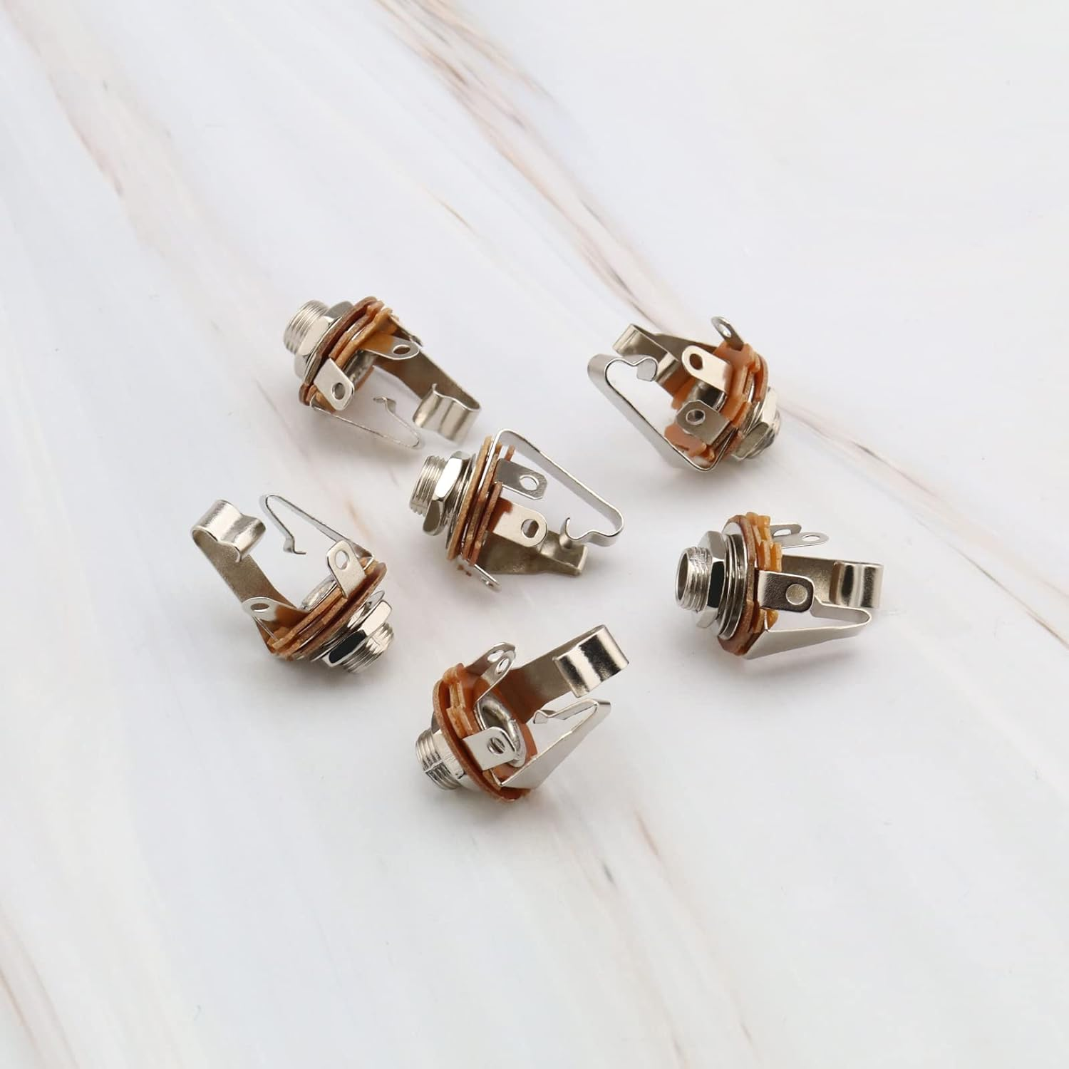 Emsea 10PCS 6.35Mm (1/4 Inch) Stereo TRS Female Jack Socket with Washer and Nut Solder Type for Audio Electric Guitars Speakers Foot Switch Bass Fender