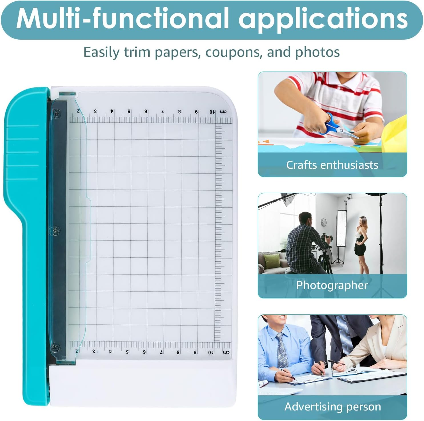 Paper Cutter Guillotine 6 Inch Paper Cutting Board Guillotine Paper Cutter for Classroom Non Slip Professional Paper Cutter and Trimmer Guillotine Paper Cutter Slicer for Office Home School image number 1