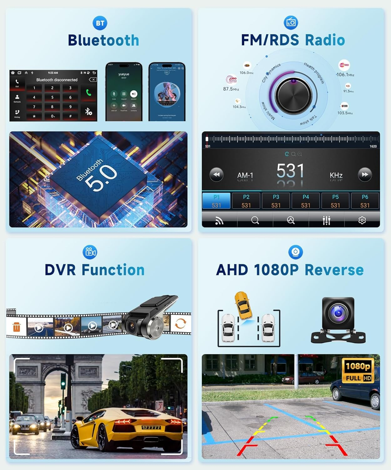 8-Core 2G+64G Car Radio for Toyota RAV4 2007 2008 2009 2010 2011, Wireless Apple Carplay Android Auto Car Stereo, 10.1&rdquo; IPS Touchscreen with Wifi, GPS, Bluetooth, FM/RDS, 32EQ DSP, Rear Camera image number 5