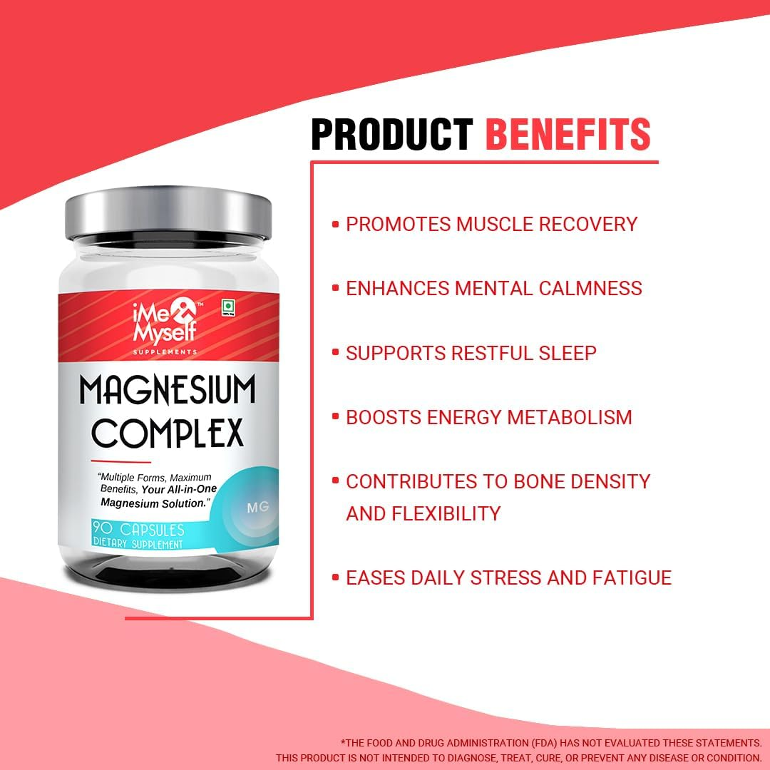 Imemyself Magnesium Complex &ndash; 90 Capsules | All-In-One Magnesium Solution for Multiform Benefits image number 1