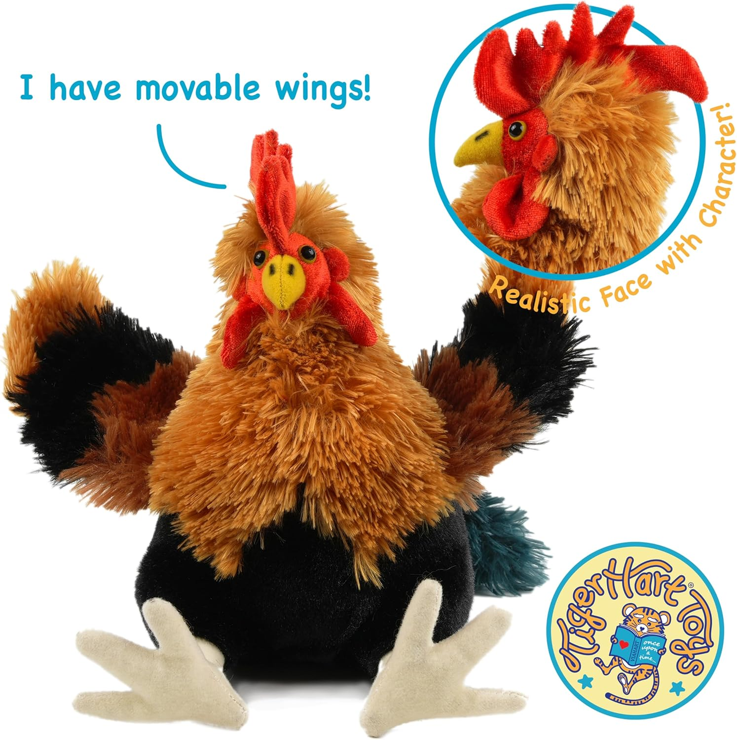 Riley the Rooster - 8 Inch Chicken Stuffed Animal Plush