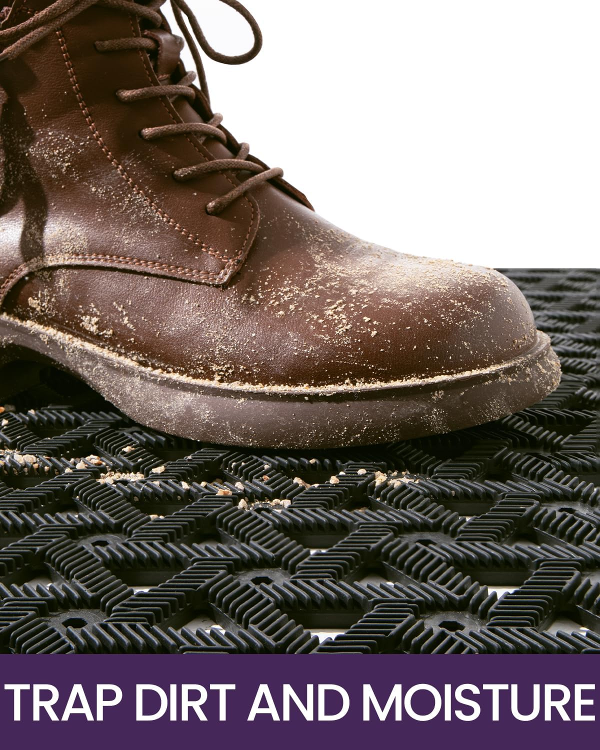 DEXI Front Door Mats for Entryway, Low Profile Non Slip Doormat Outside, All Weather Dirt Trapping Waterproof Welcome Entrance Mat, 61 X 91Cm,Black image number 3