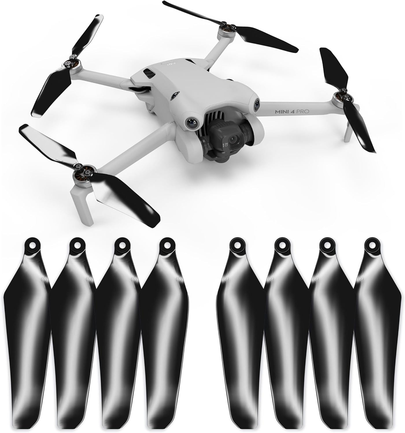 Master Airscrew Super Stealth Propellers for DJI Mini 4 Pro & Mini 3 Pro - Black, 4 Propellers in Set