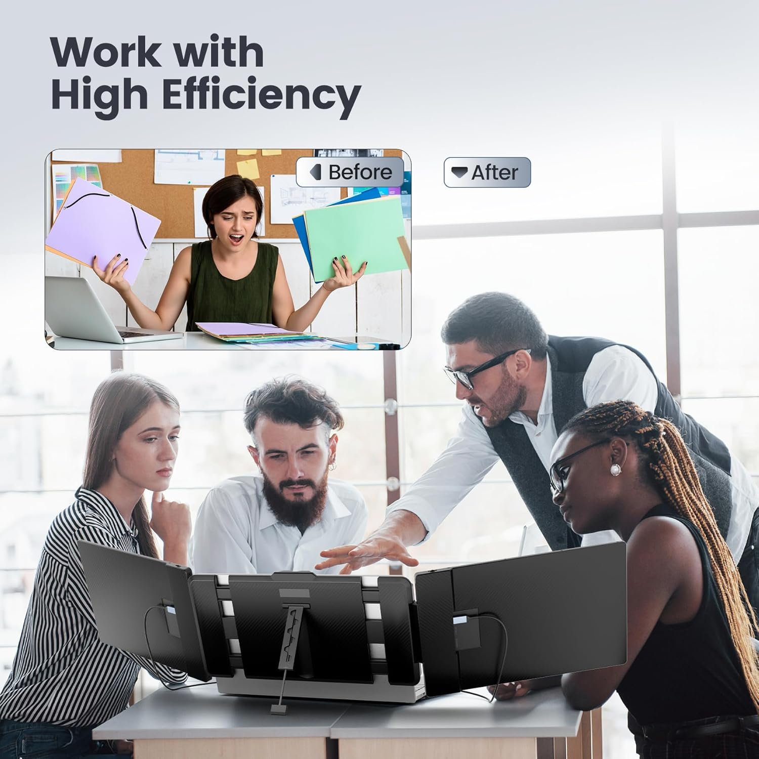 Teamgee Laptop Screen Extender, 14&rdquo; Full HD Portable Monitor for Laptop with Speakers & Flexible Kickstand, Plug-Play Monitor Extender (13&rdquo;-17&rdquo; Diagonal) with Wins/Mac/Dex/Android OS image number 4