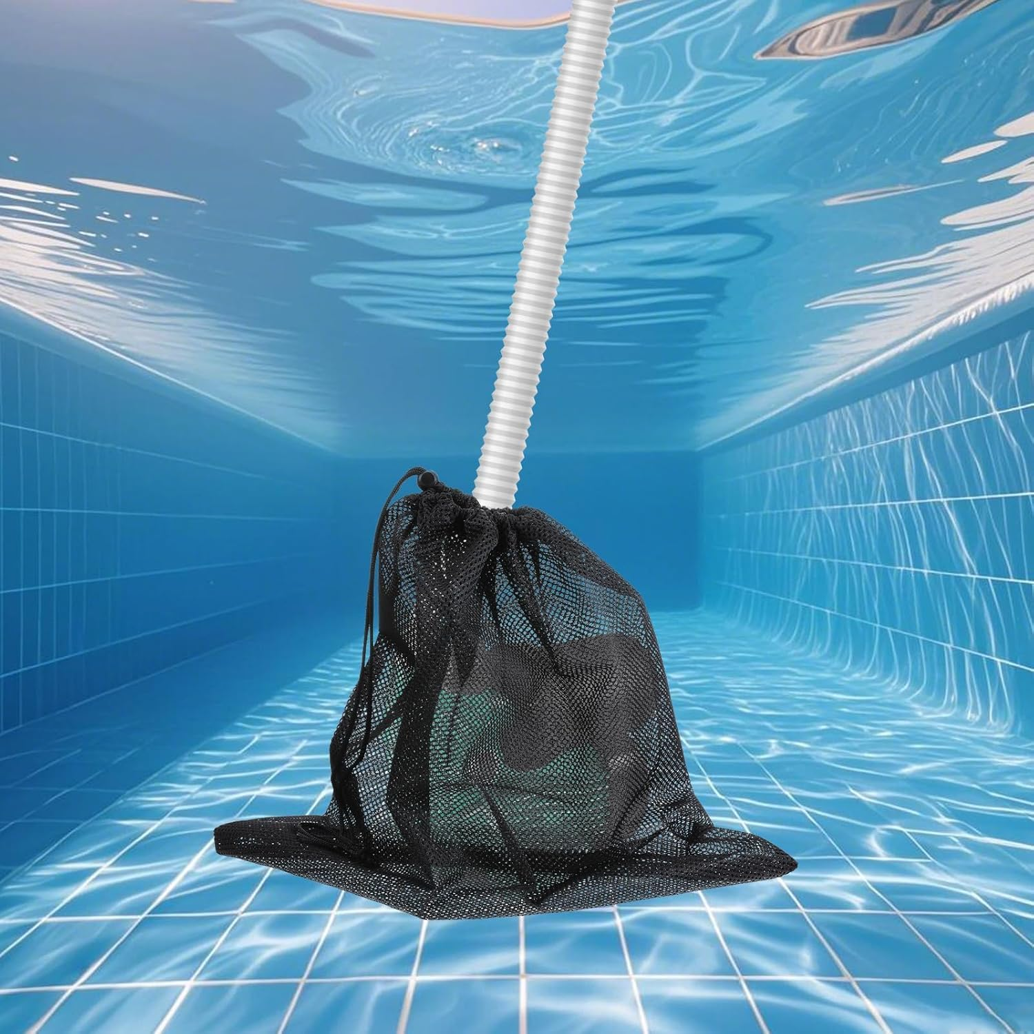 4PCS Pond Filter Bags with Drawstring - 2 Mesh Filter Bags for Pumps - Durable Barrier Media Bags for Outdoor Ponds, Water Gardens & Aquaculture image number 4